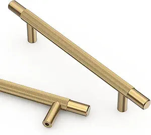 Asidrama 10 Pack 5 Inch(128mm) Champagne Bronze Knurled Kitchen Cabinet Handles, Cabinet Pulls Kitchen Cabinet Hardware for Cupboard Drawer Pulls