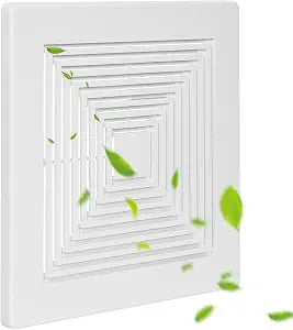 (1-Pack 12" BP90 Spring Bathroom Exhaust Fan Cover 12-1/4" x12" Vent Cover Replacement Compatible with Broan-NuTone Square Ceiling or Wall Mount Fits Models BP46 663 670 671 675 688 689 White