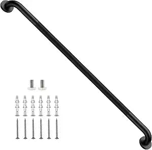 ZUEXT 42 Inch Extra Long Matte Black Anti Slip Knurled Safety Grab Bar