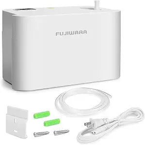 FUJIWARA Condensate Pump Automatic Condensation Drain Removal Mini Quiet Pump for HVAC,Air Conditioner,Dehumidifier,Furnance,Ice Maker,Wall Mounted Suitable for A/C 1-3HP, White