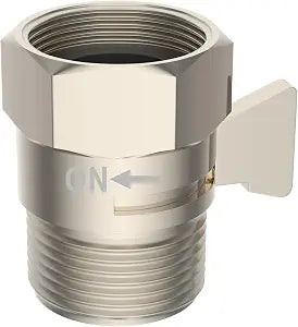 Hibbent All Metal 1 Pack Shower Head Flow Control Valve, G1/2 Brass Shut-off Valve with Metal Handle Lever, Shut OFF Water Flow Control Regulator for Handheld Shower, or Bidet Sprayer, Brushed Nickel