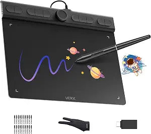 VEIKK VK850 8x5 Inch Digital Drawing Graphics Tablet with Battery-Free Pen