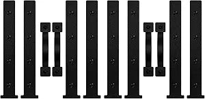 Magnetic Garage Door Decorative Hardware, Faux Carriage House Garage Door Magnets Kit with 8 Hinges & 4 Handles, Weather Resistant Decor Accents for Metal Garage Doors, Black