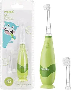 Papablic BabyHandy Baby Sonic Electric Toothbrush for 0-2 Toddler, Green