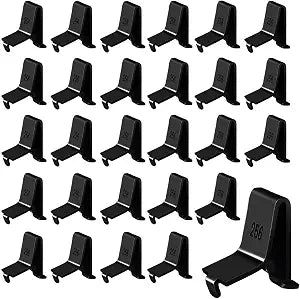 Shelf Clips, Hosrnovo Adjustable Shelf Brackets for 255 Standard Pilaster, Heavy Duty Metal Shelving Brackets Clips for Kitchen Cabinet Bookcase (Black) (28)