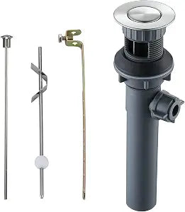 Bathroom Sink Drain with Lift Rod, Brushed Nickel Sink Drain with Overflow, ARCORA Drain Stopper for Vessel Sink