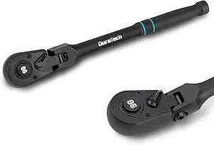 DURATECH 3/8-Inch Flex-Head Ratchet, 90-Tooth Quick-Release Ratchet Wrench