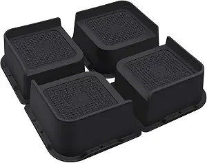 2 Inch Bed Risers Heavy Duty, 6000 Lbs Max Load Oversized Furniture Risers for Sofa, Couch & Table, Durable Plastic Desk Raiser Stacks for Dorm, Non-Slip Stability, Black 4 Pack