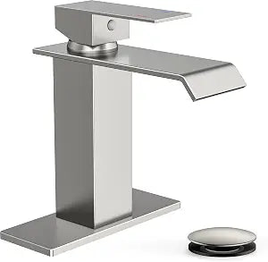 FORIOUS Bathroom Faucet 1 Hole Single Handle Vanity Faucets Brushed Nickel