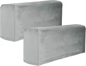 2Pcs Light Grey Armrest Covers, Washable Stretch Couch Arm Covers Couch Sofa Armchair Slipcovers for Chairs Sofa Furniture Protector Recliner Sofa
