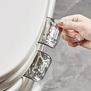 2PcsTransparent Gray Toilet Seat Lifter Tabs, Ergonomic Toilet Lid Handle
