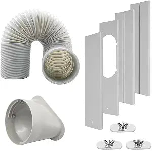 Portable Air Conditioner Window Vent Kit, 5.9 Inch Diameter 59 Inch Length Exhaust Hose,Universal Portable AC Seal Panel for Adjustable Horizontal&Vertical Window