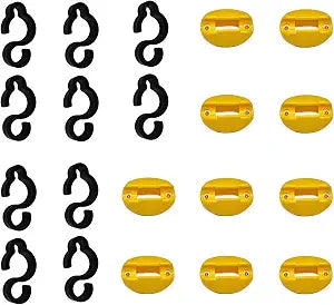 10Pcs Yellow Electrical Marine Power Cable Clip, 10Pcs S Style Dock Holder