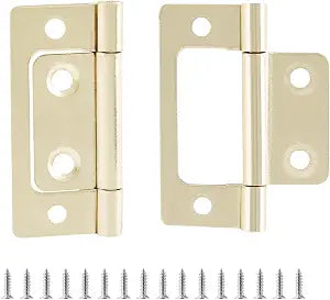 Biaungdo Non-Mortise Door Hinges, 2 inch x 0.9 inch, Imitation Gold