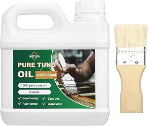 100% Pure Tung Oil 34oz  Natural Finish for Furniture & Floors