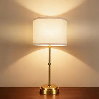 AWOKE 17.7-Inch Tall Cordless Table Lamp, 7500mAh Long-Lasting Battery Operated Light, Stepless Dimmable 3000K Warm Desk Lamp with Easy-Assembly DIY Fabric Shade for Bedroom and Nightstand