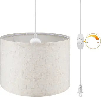 WimiSom Plug in Pendant Light,15 FT Hanging Lamp with Plug in Cord