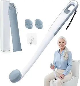 Innovation Toilet Aids for Wiping Bottom, 16.5" Firmly Clamp Bottom Buddy Wiping Aid, Butt Wiper Tool with Replaceable Head for Women, Men, Elderly, Pregnant, Disabled and Surgery Recovery