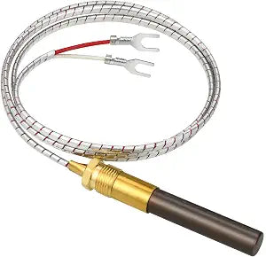Thermopile for Gas Fryer 36 Inch, 750 Temperature Resistance Thermopile Generator, 750 MV Aluminum Thermocouple Replacement Part for Pitco 60125501 & Gas Fireplace/Gas Water Heater/Oven