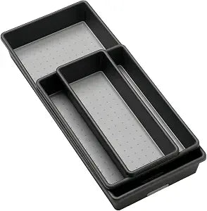 madesmart Classic 3 Bin Drawer Organizer Set, Granite
