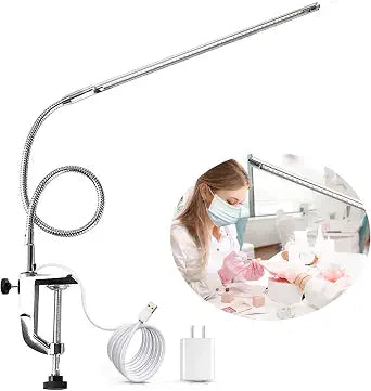 Brokimis Desk Light with Clamp USB LED 8W Clip Nail Desk Lamp