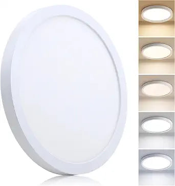 7 Inch LED Flush Mount Ceiling Light Fixture, 5CCT Color Adjustable 2700K-5000K, Modern Flat Ultra-Thin Round Lighting Fixture for Bedroom, Hallway