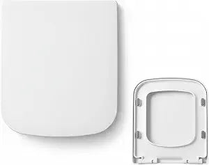 MinSha Square Toilet Seat replacement Soft Close PP with Easy Install
