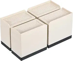uxcell Furniture Risers 4.3 Inch, 4Pcs Rectangle Bed Risers Adjustable Couch Lifter for Extender for Bed Desk Sofa Table Lift Support Up to 1300Lbs, Beige