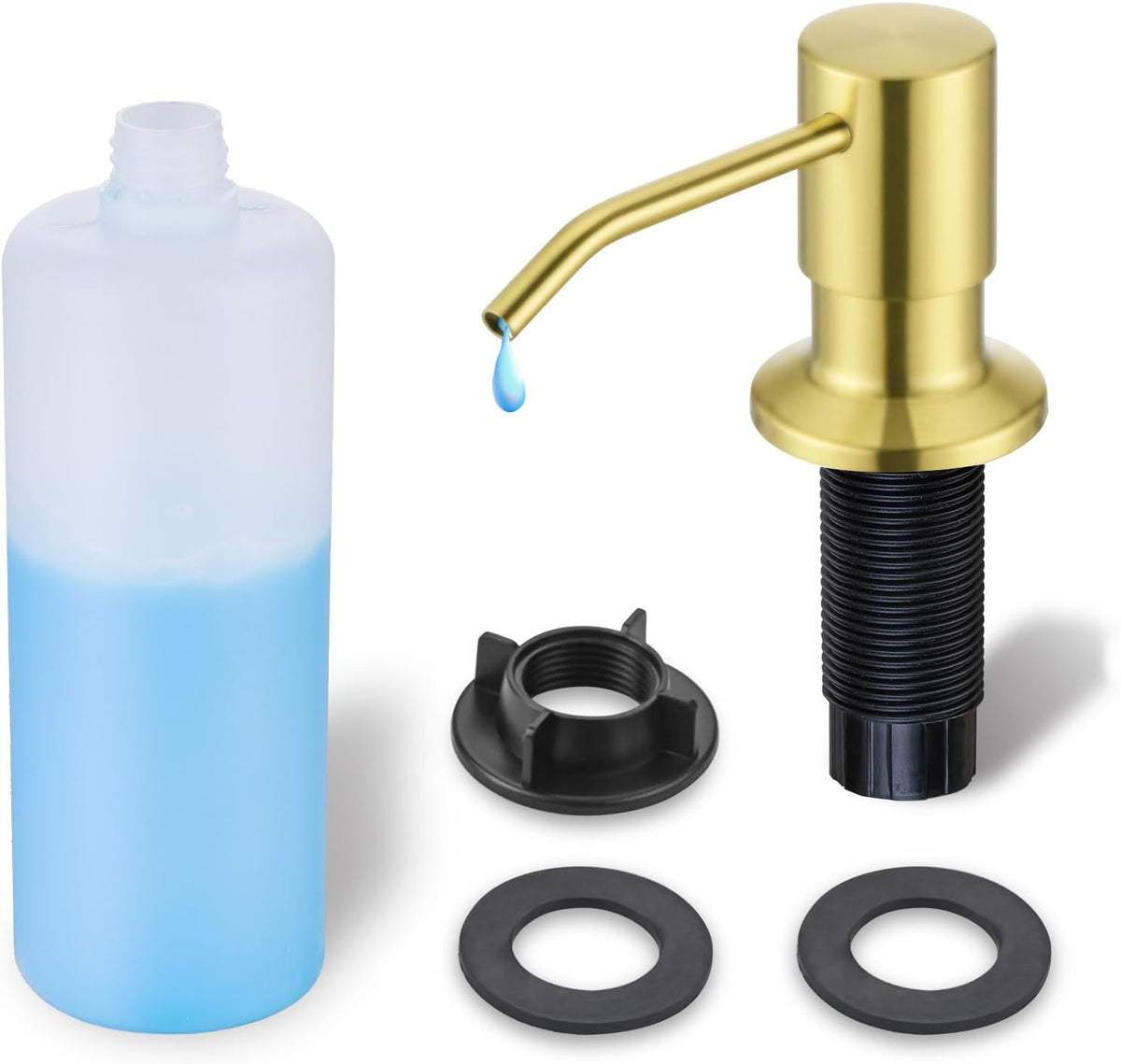 Gold Soap Dispenser for Kitchen Sink WEWE, Stainless Steel