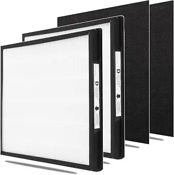 IAF-H-100D Idylis D Replacement Filter, Compatible with Idylis AC-2118, AC-2123, IAP-10-280 Air Purifier Devices, 2 HEPA Filter & 2Carbon Filter