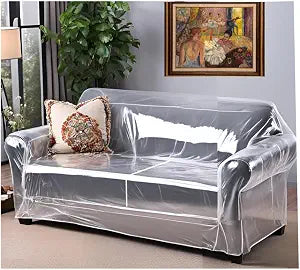 Evelots Clear Vinyl Loveseat Cover, Spill-Resistant 2-Seat Sofa Protector