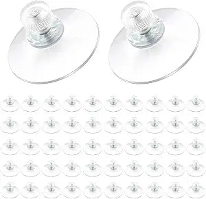 MDEOOSKY 50Pcs Suction Cup 40 mm Glass Suction Pads Clear PVC Sucker Pads Suction Holder with Screw Nut for Bathroom Wall Door Glass Window Car Shade (Clear)