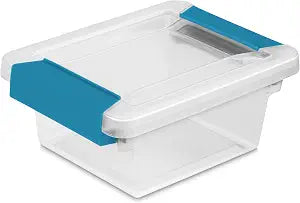 STERILITE Mini Clip Box Clear Base & Lid Aquarium Blue Latches