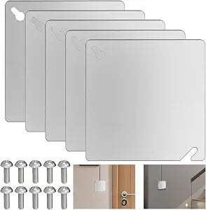 5 Pcs Metal Electrical Box Cover Plates with Mounting Screws IncludedSquare Flat Blank Junction Box Covers, Galvanized Steel for 4'' Square and Octagonal Box