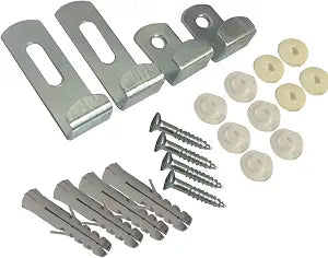 Merriway BH02269 Adjustable Mirror Mounting Kit with Fixings  Heavy Duty Metal Mirror Hanging Brackets with Screws, Wall Plugs & Cushions