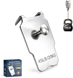 ZIDOX 40 Pack Claw Drywall Picture Hangers Heavy Duty 45LB, No Nail Wall Hanging Hooks, Picture Hanging Kit for Heavy Mirror Frame, Metal Claw Hangers Damage Free Drywall Hooks Hardware