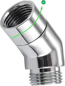 Shower Head Adapter,Solid Brass 135 Degree Shower Elbow Adapter,G1/2" Showers Head Extension Arm Connector (Chrome) (spinable)