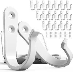 BREYDROK Hook for Hanging - 20PCS Hook for Hanging, Wall Hooks for Coats, Heavy Duty Single Prong Wall Hooks with 40 Pieces Screws (White)