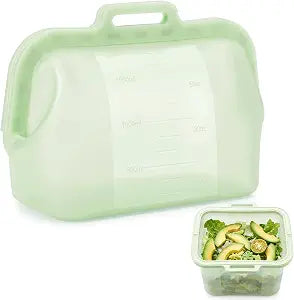 Large Reusable Silicone Food Storage Bag, 68 oz/2 L, Magnetic Seal