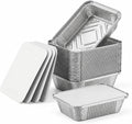 50 Pack Aluminum Pans with Cardboard Lids, 8.3"x6.2", 2.25 LB