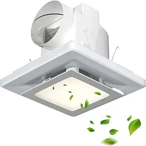 Bathroom Exhaust Fan 10x10 Inch with LED Lighting Ultra Quiet High Airflow 77 CFM Ideal for Bathroom and Space 4 Inch Duct Diameter Easy Ceiling Installation Extractor Fan with Warranty