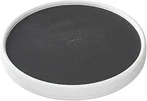 Copco 15 Inch Non-Skid Lazy Susan Turntable Organizer for Cabinet, Pantry, Refrigerator - Charcoal Gray, Smooth-Glide Ball Bearings, Raised Rim