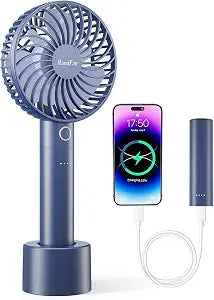 HandFan Portable Handheld Fan, Small Personal Hand Fan, Electric Mini Cooling Fans, USB Rechargeable Desk Fans for Travel Beach Makeup Office Disney, Gifts for Women(Royal Blue)