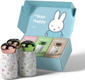 Miffy x MIPOW 3-Pack LED Temperature Display Thermal flask, 8oz (230ml) Smart Vacuum Insulated Stainless Steel Water Bottles, Portable Mini Coffee Mug for Travel, Office, Gym (Brown, Pink, Green)