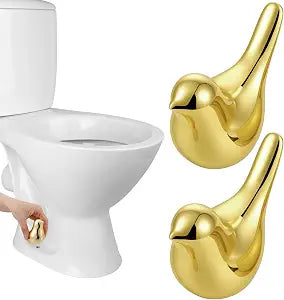 2Pcs Gold Bird Toilet Bolt Caps, Decorative Bird Ceramic Toilet Bolt Cover