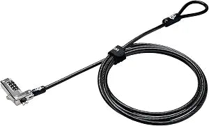 Kensington NanoSaver Combination laptop Lock, Resettable Computer security Locking Cable for Ultra-thin Laptops for HP Lenovo Asus Acer 4-wheel Number Code (K60603WW)