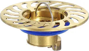 uxcell Odor Proof Floor Drain, Brass Floor Drain Cover Shower Plug Drain Backflow Preventer Suitable for 1.3-1.7" Caliber Pipes Tubes Bathroom Kitchen, Gold