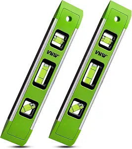 9 Inch Torpedo Level, Magnetic Bubble Level with 45/90/180 Bubble Vials, Shock Resistant Leveler Tool for Measuring
