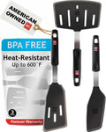 DI ORO Silicone Turner Spatula Set - 600F Heat Resistant, 3-Pc