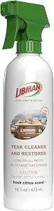 Teak Wood Cleaner and Restorer Spray LIBMAN, 16 oz